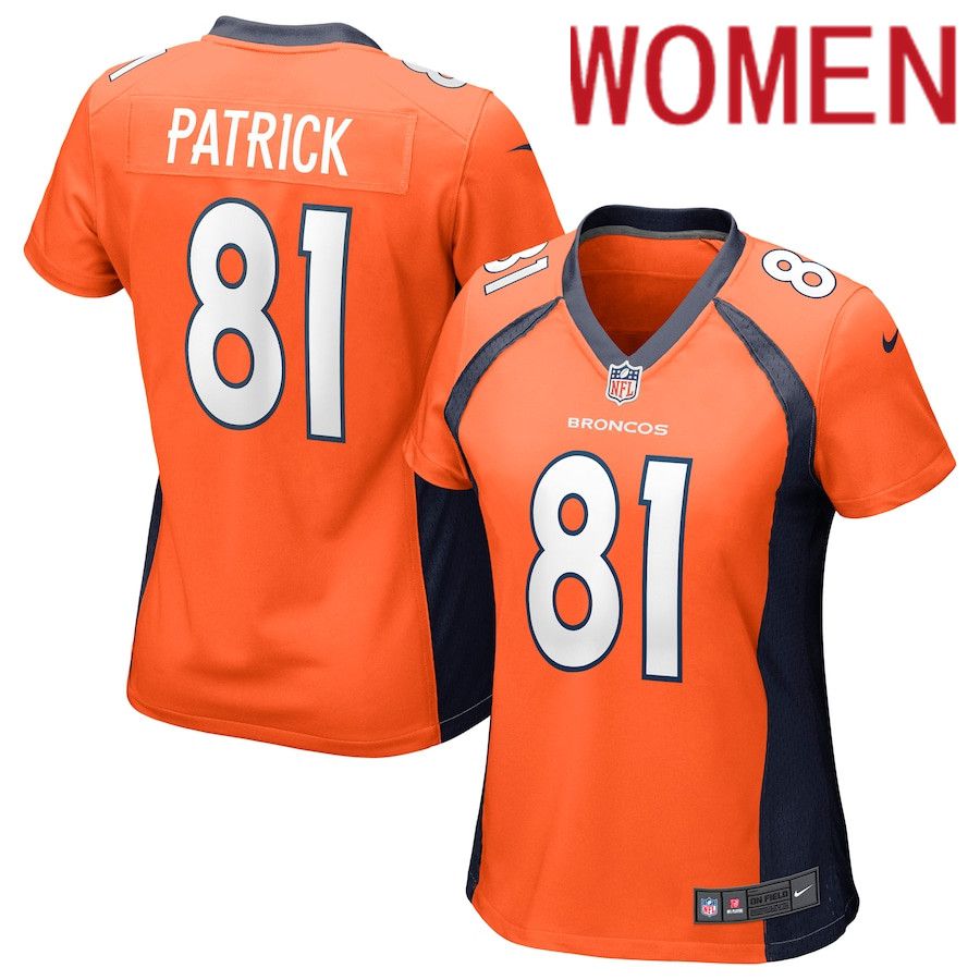Women Denver Broncos 81 Tim Patrick Nike Orange Game NFL Jersey